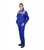 Костюм Фаворит женский с брюками, васильковый/св.серый