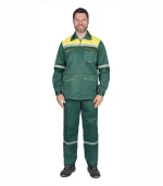 Костюм Механик с брюками, зеленый/желтый