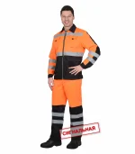 Костюм Магистраль Люкс с брюками, оранжевый/черный