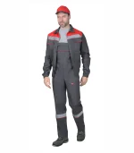 Костюм Мастер с п/к, т.серый/красный