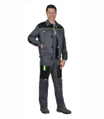 Костюм Фаворит с п/к, т.серый/черный