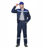 Костюм Мастер с брюками, т.синий/васильковый