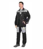 Костюм Фаворит с п/к, черный/серый