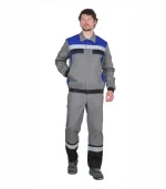 Костюм Мастер с п/к, серый/васильковый