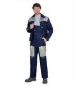 Костюм Фаворит с п/к, т.синий/серый