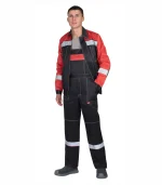 Костюм Лигор с п/к, черный/красный