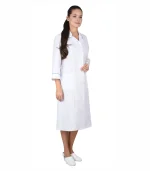 Халат Ника женский, белый с бирюзовым