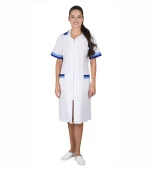 Халат Мила женский, белый с голубым и васильковым