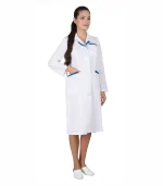 Халат Лиза женский, белый с синим