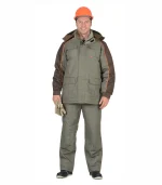 Костюм Кобальт с брюками, оливковый/коричневый