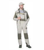 Костюм Каспий с п/к, молочный/оливковый