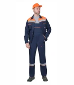 Костюм Мастер с п/к, т.синий/оранжевый
