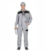 Костюм Практик с п/к, св.серый/черный
