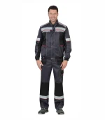 Костюм Полином с п/к, серый/черный
