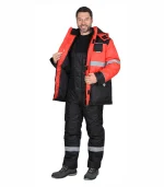 Костюм Норд ДВ с п/к, черный/красный