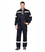 Костюм Полином с п/к, синий/черный