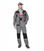 Костюм Стан с п/к, серый/черный