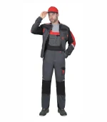 Костюм Фаворит-Мега с п/к, серый/красный