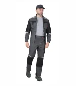 Костюм Фаворит-Мега с брюками, серый/черный