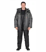 Костюм Фаворит с п/к, серый/черный