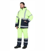 Костюм Магистраль с п/к, лимонный/т.синий (тк. смесовая)