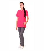 Костюм Валерия женский, фуксия с серым