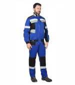 Костюм Полином с п/к, васильковый/черный