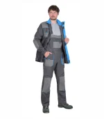 Костюм Двин с п/к, серый/св.серый