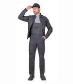 Костюм Джет с п/к, серый/синий