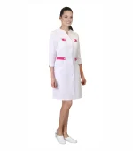 Халат Брайтли женский, белый с розовым