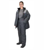 Костюм женский Фаворит с брюками, серый/св.серый