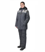 Костюм женский Фаворит с брюками, серый/св.серый — изображение 3