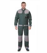 Костюм Вест-Ворк с брюками, зеленый/серый — изображение 3