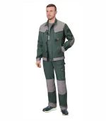 Костюм Вест-Ворк с п/к, зеленый/серый