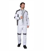 Костюм Цитрин с брюками, белый/серый