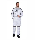 Костюм Цитрин с п/к, белый/серый