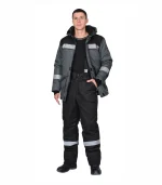 Костюм Комфорт СОП с брюками, серый/черный