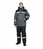 Костюм Комфорт СОП с брюками, серый/черный — изображение 3