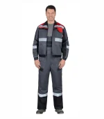 Костюм Виват с п/к, серый/красный