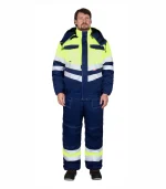 Костюм Навигатор-2 с п/к, синий/лимонный