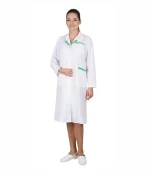 Халат Лиза женский, белый с салатовым