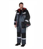 Костюм Профиль с п/к, серый/черный