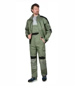 Костюм Цитрин с п/к, оливковый/черный