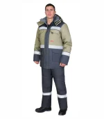 Костюм Паритет с брюками, серый/оливковый