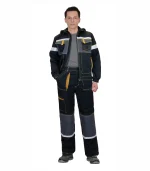 Костюм Родос с брюками, черный/т.серый