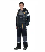 Костюм Родос с п/к, черный/т.серый