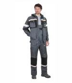 Костюм Родос с п/к, т.серый/черный