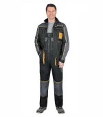 Костюм Агат с п/к, черный/серый