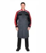 Халат Фаворит-Мега, серый/красный