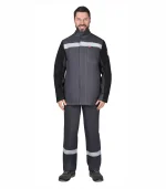 Костюм сварщика Геркулес с п/к, черный/серый, 1 класс — изображение 3